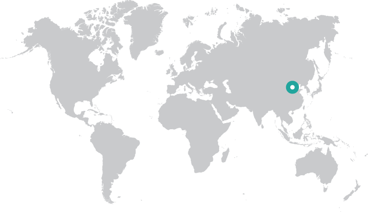 Map of the World with China highlighted